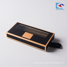 wholesale creative custom logo drawer cardboard false eyelash clear window drawer packaging box